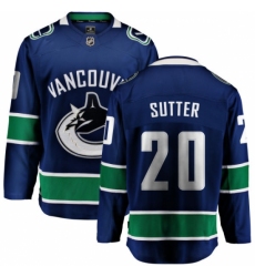 Men's Vancouver Canucks #20 Brandon Sutter Fanatics Branded Blue Home Breakaway NHL Jersey Men's Vancouver Canucks #20 Brandon Sutter Fanatics Branded Blue Home Breakaway NHL Jersey