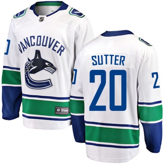 Men's Vancouver Canucks #20 Brandon Sutter Fanatics Branded White Away Breakaway NHL Jersey Men's Vancouver Canucks #20 Brandon Sutter Fanatics Branded White Away Breakaway NHL Jersey