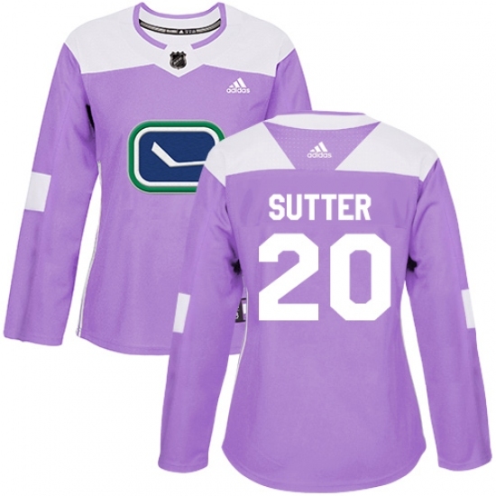 Women's Adidas Vancouver Canucks #20 Brandon Sutter Authentic Purple Fights Cancer Practice NHL Jersey Women's Adidas Vancouver Canucks #20 Brandon Sutter Authentic Purple Fights Cancer Practice NHL Jersey