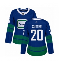 Women's Vancouver Canucks #20 Brandon Sutter Authentic Royal Blue Alternate Hockey Jersey Women's Vancouver Canucks #20 Brandon Sutter Authentic Royal Blue Alternate Hockey Jersey