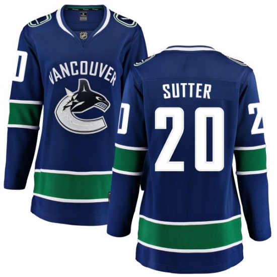 Women's Vancouver Canucks #20 Brandon Sutter Fanatics Branded Blue Home Breakaway NHL Jersey Women's Vancouver Canucks #20 Brandon Sutter Fanatics Branded Blue Home Breakaway NHL Jersey