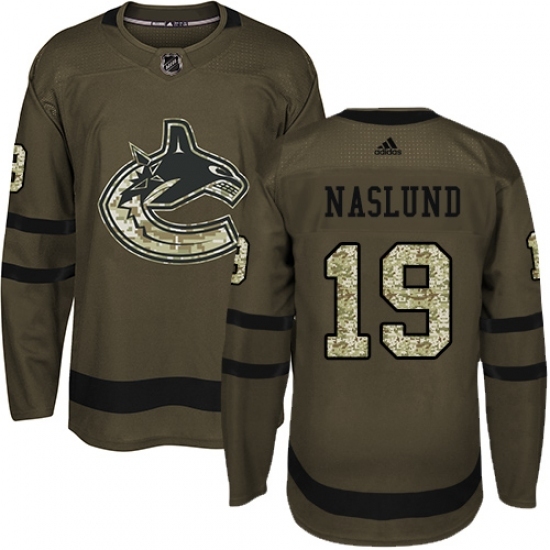 Men's Adidas Vancouver Canucks #19 Markus Naslund Authentic Green Salute to Service NHL Jersey Men's Adidas Vancouver Canucks #19 Markus Naslund Authentic Green Salute to Service NHL Jersey