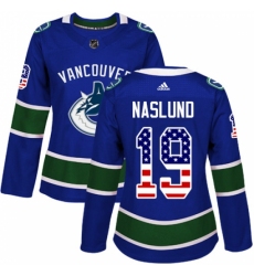 Women's Adidas Vancouver Canucks #19 Markus Naslund Authentic Blue USA Flag Fashion NHL Jersey Women's Adidas Vancouver Canucks #19 Markus Naslund Authentic Blue USA Flag Fashion NHL Jersey