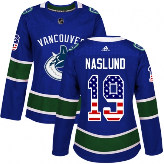 Women's Adidas Vancouver Canucks #19 Markus Naslund Authentic Blue USA Flag Fashion NHL Jersey Women's Adidas Vancouver Canucks #19 Markus Naslund Authentic Blue USA Flag Fashion NHL Jersey