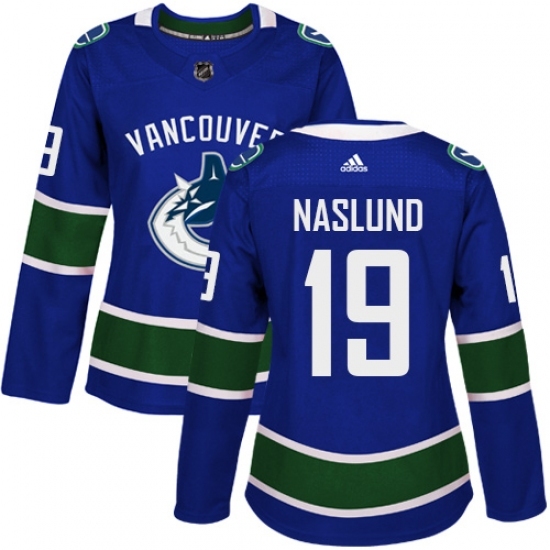 Women's Adidas Vancouver Canucks #19 Markus Naslund Premier Blue Home NHL Jersey Women's Adidas Vancouver Canucks #19 Markus Naslund Premier Blue Home NHL Jersey