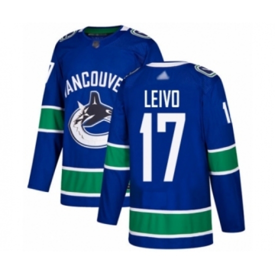 Youth Vancouver Canucks #17 Josh Leivo Authentic Blue Home Hockey Jersey Youth Vancouver Canucks #17 Josh Leivo Authentic Blue Home Hockey Jersey
