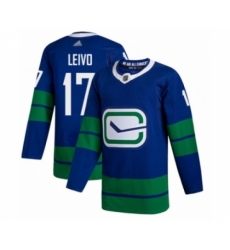 Youth Vancouver Canucks #17 Josh Leivo Authentic Royal Blue Alternate Hockey Jersey