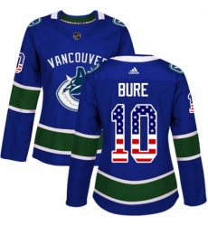 Women's Adidas Vancouver Canucks #10 Pavel Bure Authentic Blue USA Flag Fashion NHL Jersey Women's Adidas Vancouver Canucks #10 Pavel Bure Authentic Blue USA Flag Fashion NHL Jersey