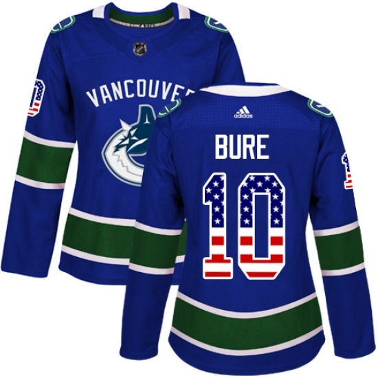 Women's Adidas Vancouver Canucks #10 Pavel Bure Authentic Blue USA Flag Fashion NHL Jersey Women's Adidas Vancouver Canucks #10 Pavel Bure Authentic Blue USA Flag Fashion NHL Jersey