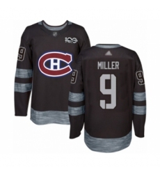Men's Vancouver Canucks #9 J.T. Miller Authentic Black 1917-2017 100th Anniversary Hockey Jersey