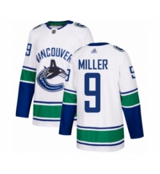 Men's Vancouver Canucks #9 J.T. Miller Authentic White Away Hockey Jersey