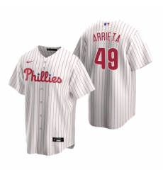 Men's Nike Philadelphia Phillies #49 Jake Arrieta White Home Stitched Baseball Jersey