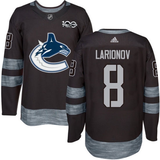 Men's Adidas Vancouver Canucks #8 Igor Larionov Authentic Black 1917-2017 100th Anniversary NHL Jersey Men's Adidas Vancouver Canucks #8 Igor Larionov Authentic Black 1917-2017 100th Anniversary NHL Jersey