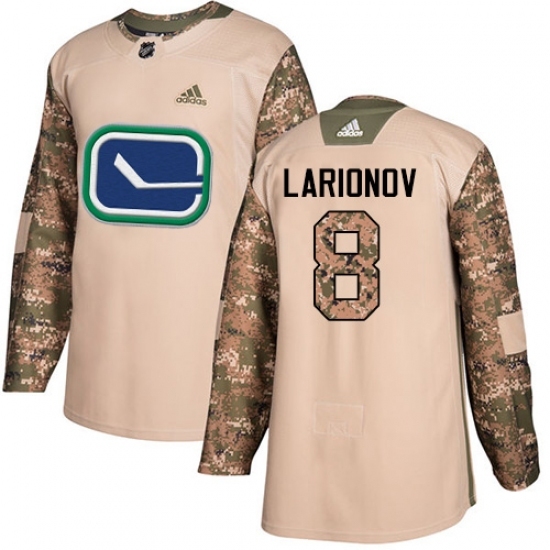 Men's Adidas Vancouver Canucks #8 Igor Larionov Authentic Camo Veterans Day Practice NHL Jersey Men's Adidas Vancouver Canucks #8 Igor Larionov Authentic Camo Veterans Day Practice NHL Jersey