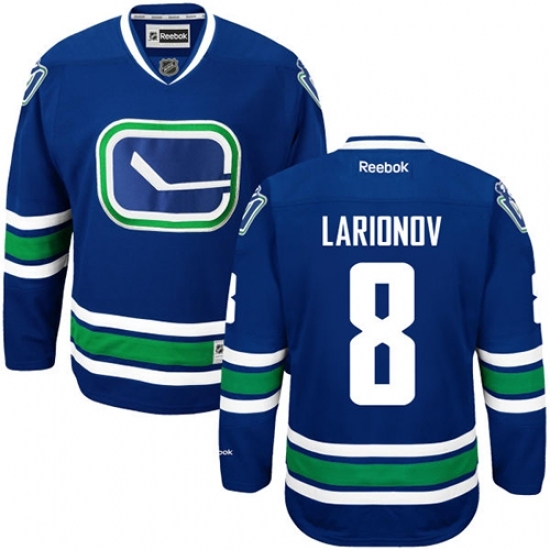 Men's Reebok Vancouver Canucks #8 Igor Larionov Authentic Royal Blue Third NHL Jersey Men's Reebok Vancouver Canucks #8 Igor Larionov Authentic Royal Blue Third NHL Jersey
