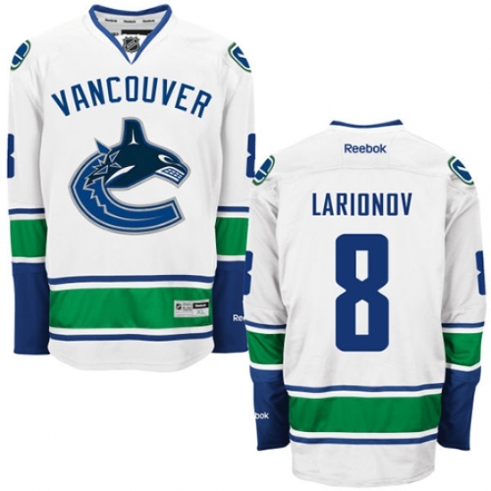 Men's Reebok Vancouver Canucks #8 Igor Larionov Authentic White Away NHL Jersey Men's Reebok Vancouver Canucks #8 Igor Larionov Authentic White Away NHL Jersey