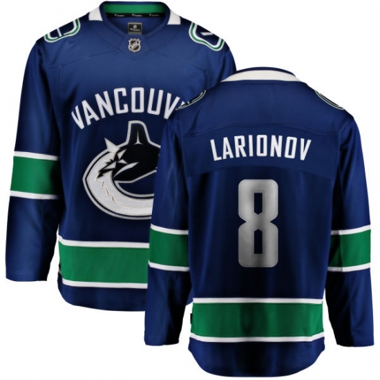 Men's Vancouver Canucks #8 Igor Larionov Fanatics Branded Blue Home Breakaway NHL Jersey Men's Vancouver Canucks #8 Igor Larionov Fanatics Branded Blue Home Breakaway NHL Jersey