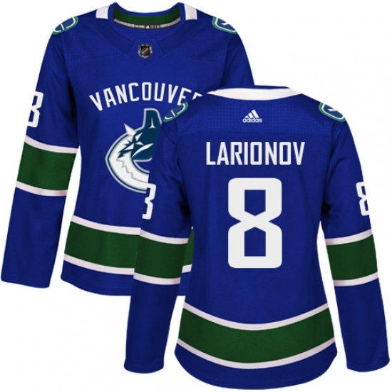 Women's Adidas Vancouver Canucks #8 Igor Larionov Authentic Blue Home NHL Jersey Women's Adidas Vancouver Canucks #8 Igor Larionov Authentic Blue Home NHL Jersey