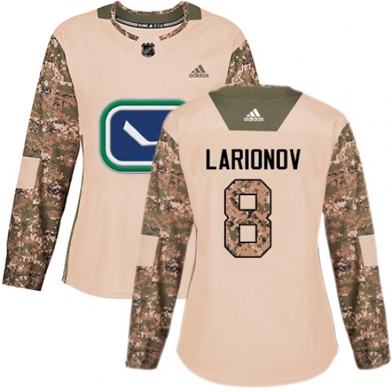 Women's Adidas Vancouver Canucks #8 Igor Larionov Authentic Camo Veterans Day Practice NHL Jersey Women's Adidas Vancouver Canucks #8 Igor Larionov Authentic Camo Veterans Day Practice NHL Jersey
