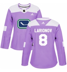 Women's Adidas Vancouver Canucks #8 Igor Larionov Authentic Purple Fights Cancer Practice NHL Jersey Women's Adidas Vancouver Canucks #8 Igor Larionov Authentic Purple Fights Cancer Practice NHL Jersey