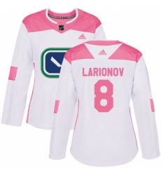 Women's Adidas Vancouver Canucks #8 Igor Larionov Authentic White/Pink Fashion NHL Jersey Women's Adidas Vancouver Canucks #8 Igor Larionov Authentic White/Pink Fashion NHL Jersey