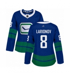 Women's Vancouver Canucks #8 Igor Larionov Authentic Royal Blue Alternate Hockey Jersey Women's Vancouver Canucks #8 Igor Larionov Authentic Royal Blue Alternate Hockey Jersey