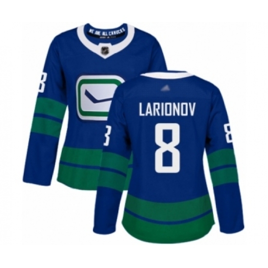 Women's Vancouver Canucks #8 Igor Larionov Authentic Royal Blue Alternate Hockey Jersey Women's Vancouver Canucks #8 Igor Larionov Authentic Royal Blue Alternate Hockey Jersey