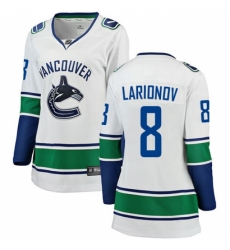 Women's Vancouver Canucks #8 Igor Larionov Fanatics Branded White Away Breakaway NHL Jersey Women's Vancouver Canucks #8 Igor Larionov Fanatics Branded White Away Breakaway NHL Jersey