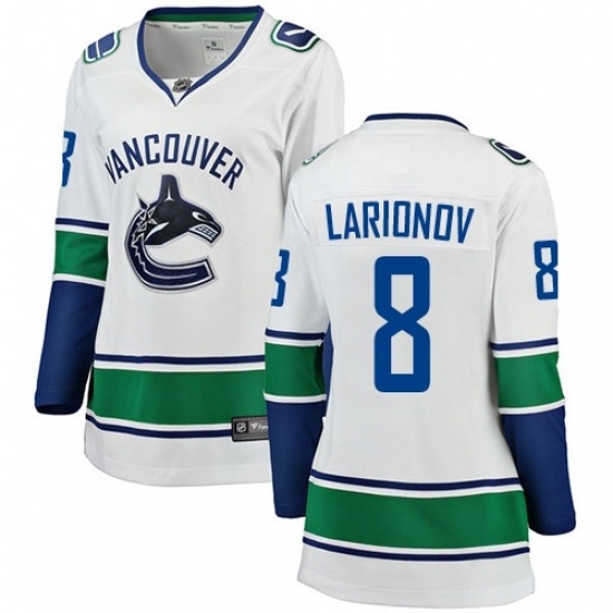 Women's Vancouver Canucks #8 Igor Larionov Fanatics Branded White Away Breakaway NHL Jersey Women's Vancouver Canucks #8 Igor Larionov Fanatics Branded White Away Breakaway NHL Jersey