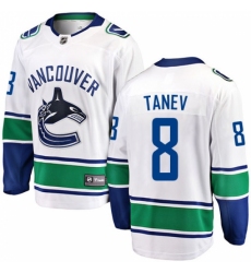 Men's Vancouver Canucks #8 Christopher Tanev Fanatics Branded White Away Breakaway NHL Jersey