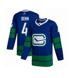 Men's Vancouver Canucks #4 Jordie Benn Authentic Royal Blue Alternate Hockey Jersey