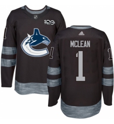 Men's Adidas Vancouver Canucks #1 Kirk Mclean Authentic Black 1917-2017 100th Anniversary NHL Jersey Men's Adidas Vancouver Canucks #1 Kirk Mclean Authentic Black 1917-2017 100th Anniversary NHL Jersey