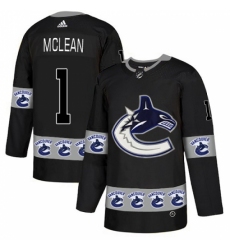 Men's Adidas Vancouver Canucks #1 Kirk Mclean Authentic Black Team Logo Fashion NHL Jersey Men's Adidas Vancouver Canucks #1 Kirk Mclean Authentic Black Team Logo Fashion NHL Jersey