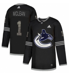 Men's Adidas Vancouver Canucks #1 Kirk Mclean Black Authentic Classic Stitched NHL Jersey Men's Adidas Vancouver Canucks #1 Kirk Mclean Black Authentic Classic Stitched NHL Jersey
