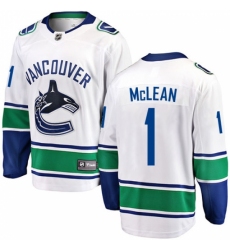 Men's Vancouver Canucks #1 Kirk Mclean Fanatics Branded White Away Breakaway NHL Jersey Men's Vancouver Canucks #1 Kirk Mclean Fanatics Branded White Away Breakaway NHL Jersey