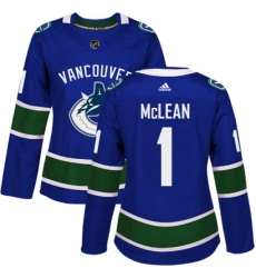 Women's Adidas Vancouver Canucks #1 Kirk Mclean Authentic Blue Home NHL Jersey Women's Adidas Vancouver Canucks #1 Kirk Mclean Authentic Blue Home NHL Jersey