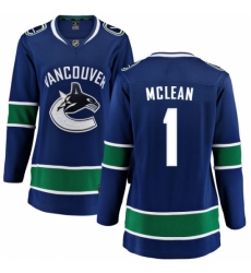 Women's Vancouver Canucks #1 Kirk Mclean Fanatics Branded Blue Home Breakaway NHL Jersey Women's Vancouver Canucks #1 Kirk Mclean Fanatics Branded Blue Home Breakaway NHL Jersey