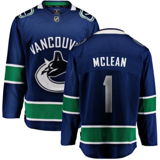 Youth Vancouver Canucks #1 Kirk Mclean Fanatics Branded Blue Home Breakaway NHL Jersey Youth Vancouver Canucks #1 Kirk Mclean Fanatics Branded Blue Home Breakaway NHL Jersey