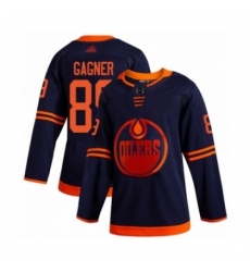 Men's Edmonton Oilers #89 Sam Gagner Authentic Navy Blue Alternate Hockey Jersey