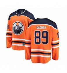 Men's Edmonton Oilers #89 Sam Gagner Authentic Orange Home Fanatics Branded Breakaway Hockey Jersey