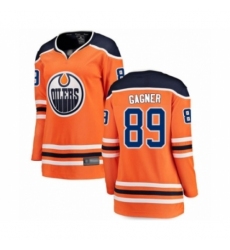 Women's Edmonton Oilers #89 Sam Gagner Authentic Orange Home Fanatics Branded Breakaway Hockey Jersey