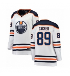 Women's Edmonton Oilers #89 Sam Gagner Authentic White Away Fanatics Branded Breakaway Hockey Jersey