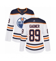 Women's Edmonton Oilers #89 Sam Gagner Authentic White Away Hockey Jersey
