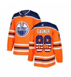 Youth Edmonton Oilers #89 Sam Gagner Authentic Orange USA Flag Fashion Hockey Jersey