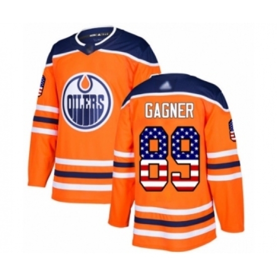 Youth Edmonton Oilers #89 Sam Gagner Authentic Orange USA Flag Fashion Hockey Jersey Youth Edmonton Oilers #89 Sam Gagner Authentic Orange USA Flag Fashion Hockey Jersey