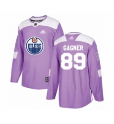 Youth Edmonton Oilers #89 Sam Gagner Authentic Purple Fights Cancer Practice Hockey Jersey