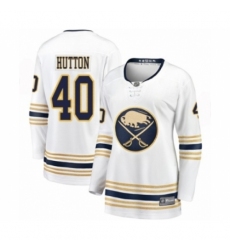 Women's Buffalo Sabres #40 Carter Hutton Fanatics Branded White 50th Season Breakaway Hockey Jersey