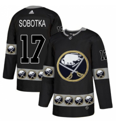 Men's Adidas Buffalo Sabres #17 Vladimir Sobotka Authentic Black Team Logo Fashion NHL Jersey