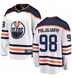 Youth Edmonton Oilers #98 Jesse Puljujarvi Fanatics Branded White Away Breakaway NHL Jersey