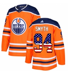 Men's Adidas Edmonton Oilers #94 Ryan Smyth Authentic Orange USA Flag Fashion NHL Jersey